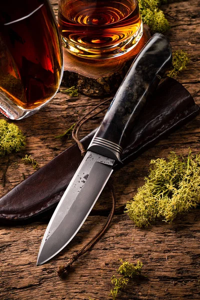Красивый Охотничий Нож Ножницы Кинжал Ручной Работы — стоковое фото