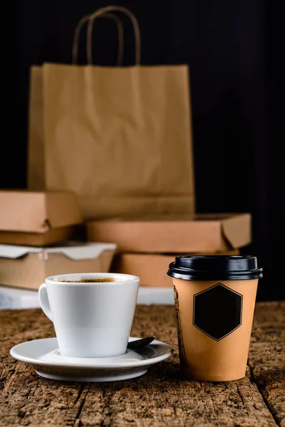 Taza Café Café Blanco Para Logotipo Aplicación Comida Rápida Para — Foto de Stock