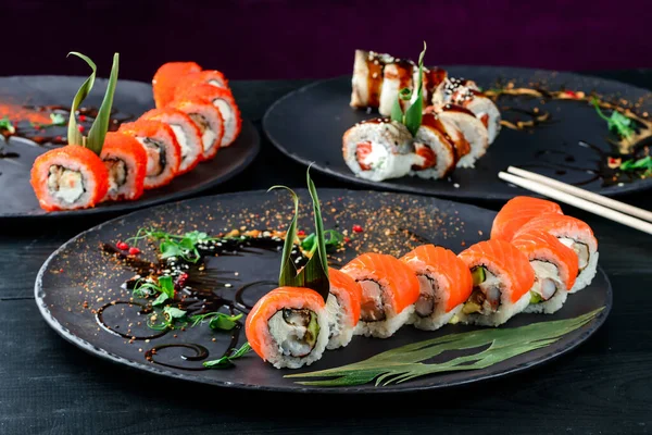 Vrai Set Sushis Chine Style Nouvel Idée Pour Café Restaurant — Photo