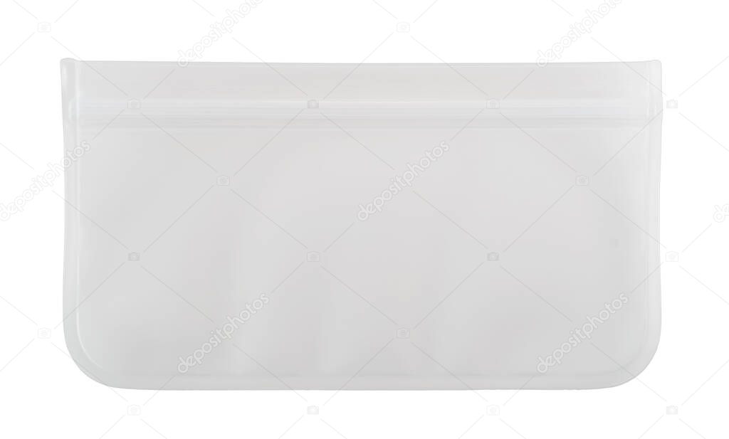 clear plastic bag with lock isolated on white background, plastic package