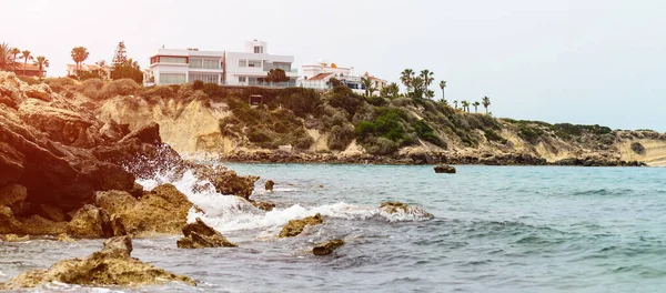 Haus Mediterranen Stil Mit Einfahrt Und Haupteingang Teure Immobilien Der — Stockfoto