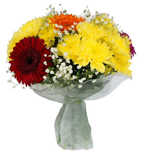 Bouquet di fiori di gerbera e crisantemi — Foto Stock