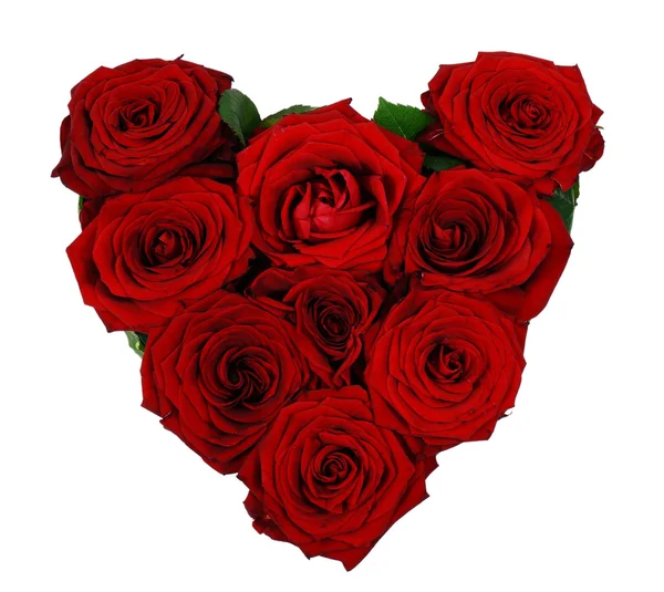 Cuore di rose rosse — Foto Stock