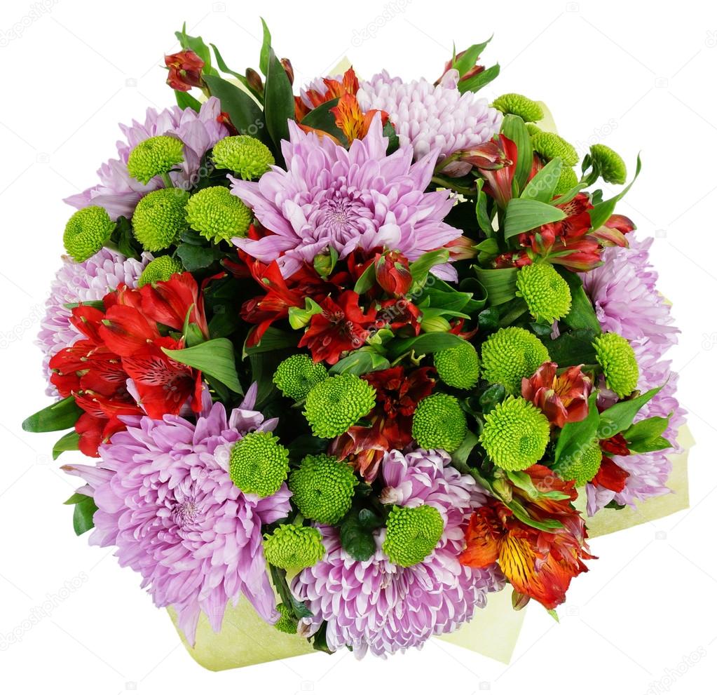 Bouquet of chrysanthemums and alstroemeria