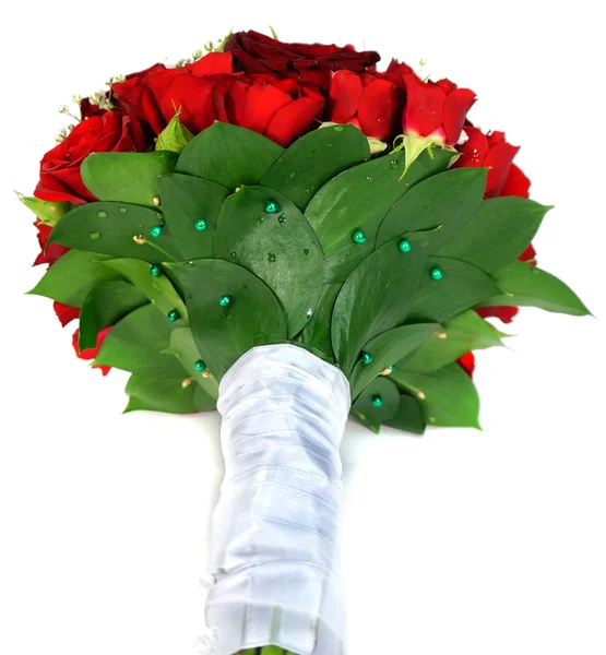 Bukiet ślubny z czerwonych róż — Zdjęcie stockowe