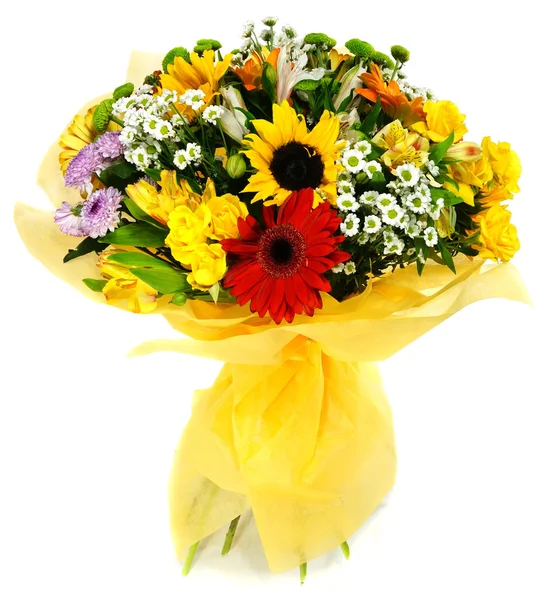 Bouquet de gerbera chrysanthèmes et tournesols — Photo