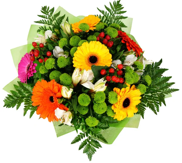 Bouquet of flowers in package — Stock Photo, Image