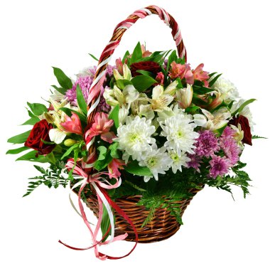 Çiçek ve yeşillik sepeti