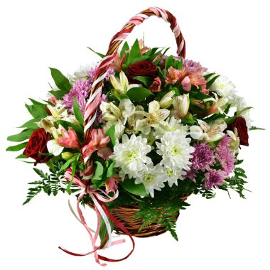 Çiçek ve yeşillik sepeti