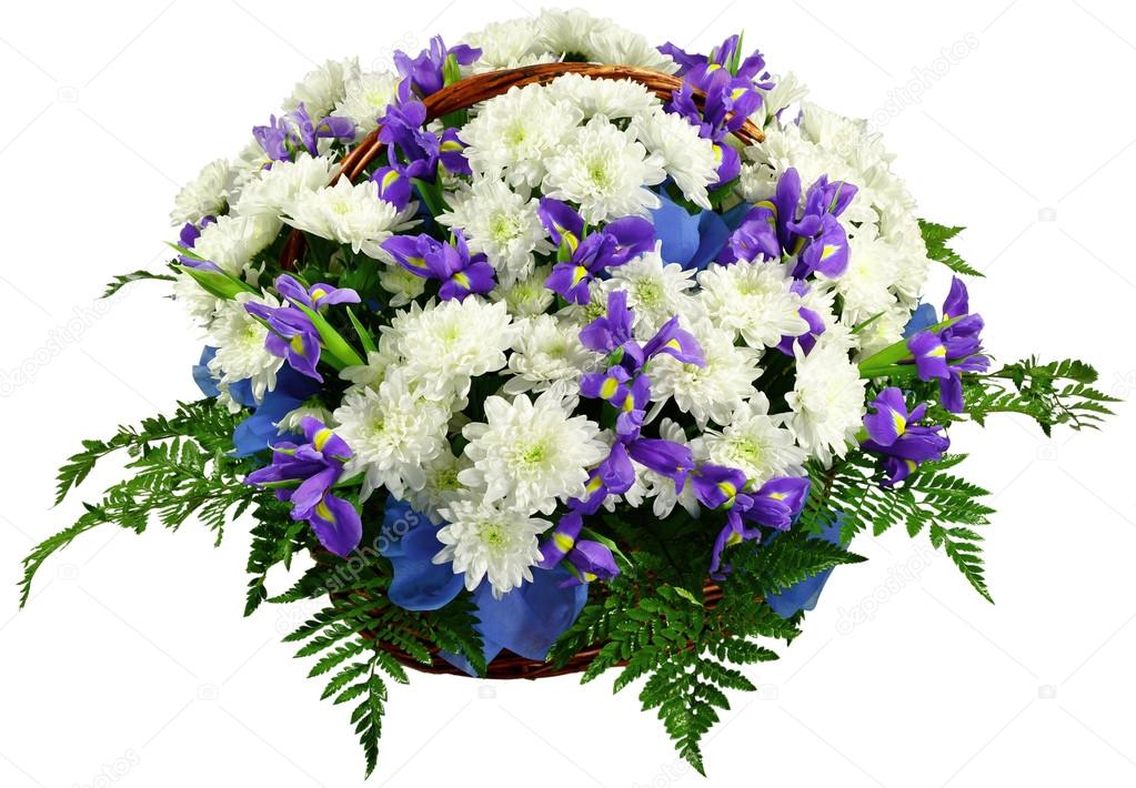 Basket of flowers and greens