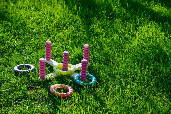 Outdoor children's play Dialled ring, focus foreground — Stock Photo, Image