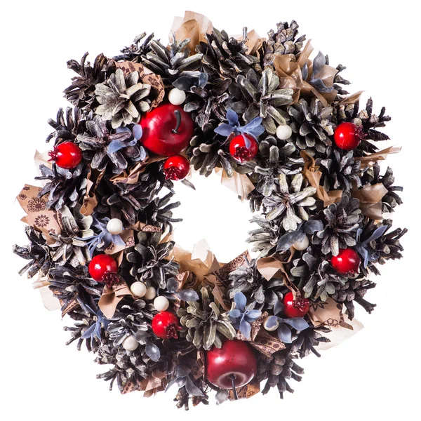 Christmas wreath decoration isolated on white background — Stock Photo, Image
