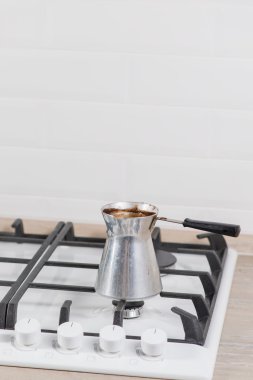 Türk kahve bira yakın çekim. sığ Dof