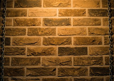 Vinyet (beyaz dengesi Tungsten yakın çekim arka plan tuğla duvar)