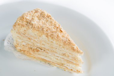 Lezzetli pasta plaka üzerinde açık renkli (sığ D masada