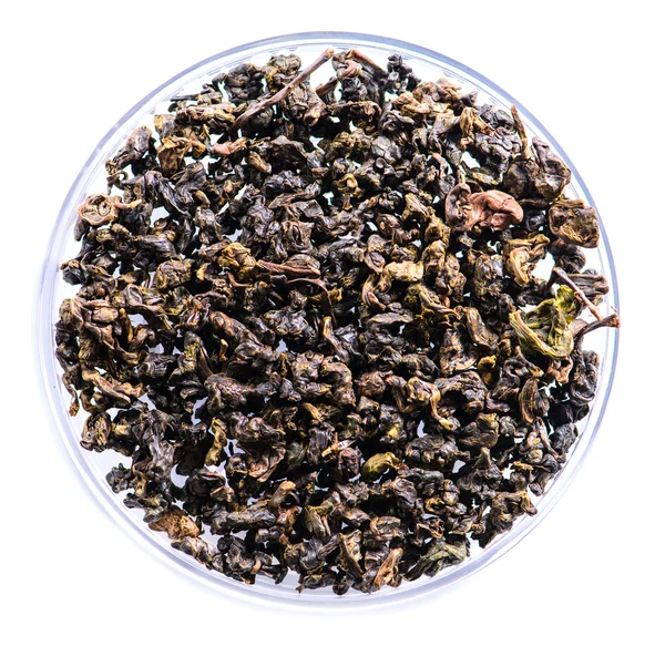 Rozlane tekstura tło luźnych liści Gaba Alishan zielonej herbaty — Zdjęcie stockowe