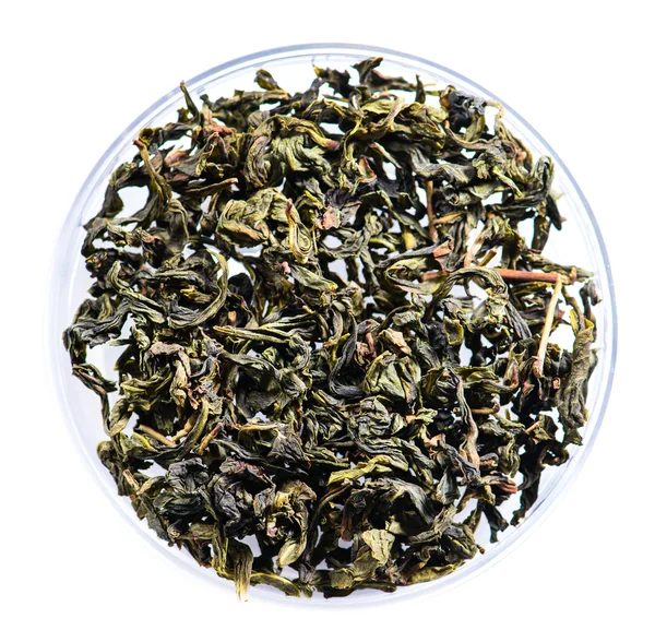 Textura pozadí volných listů Bao Zhong Oolong čaj zelený čaj — Stock fotografie