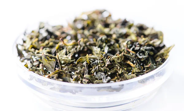 Háttér textúra Bao Zhong Oolong Tea zöld tea szálas — Stock Fotó