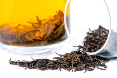 close-up of Altay Russian herbal tea Willow-herb (lat. Chamerion angustifolium), herbal tea brewed in a teapot