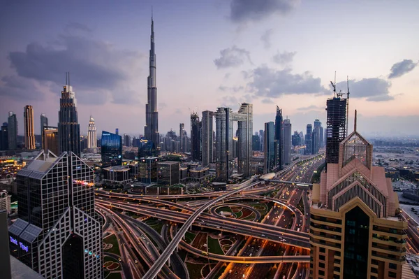 Dubai Uae December 2020 밤에두 아래의 파노라마 — 스톡 사진