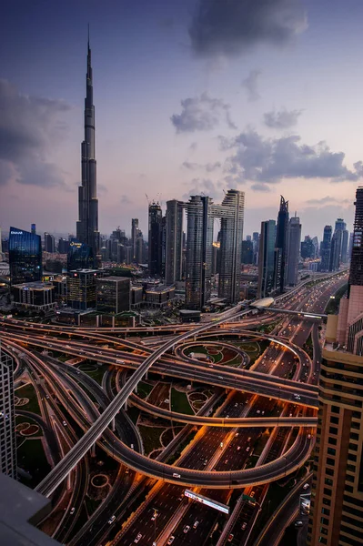 Dubai Uae December 2020 Panorama Town Dubai Modern City Night — Stock Photo, Image