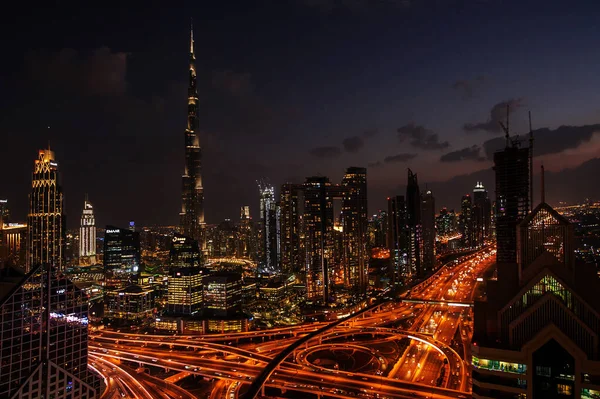 Dubai Uae December 2020 Panorama Town Dubai Modern City Night — Stock Photo, Image