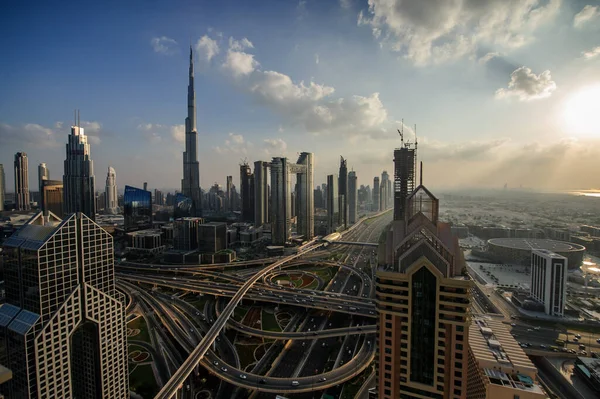 Dubai Emirados Árabes Unidos Dezembro 2020 Panorama Baixa Cidade Dubai — Fotografia de Stock