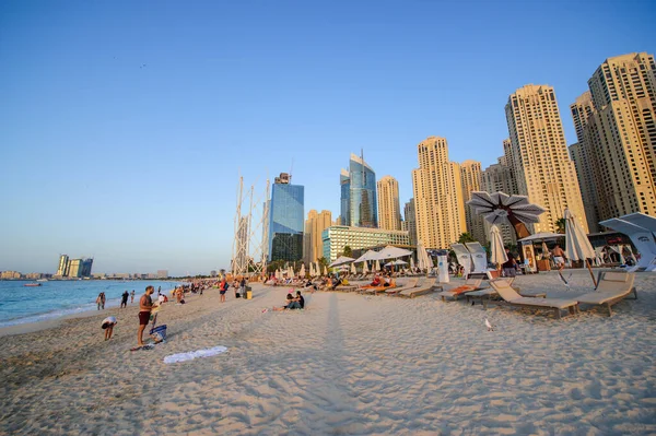Dubai Uae Oktober 2020 Stranden Vid Jumeirah Beach Residence Jbr — Stockfoto
