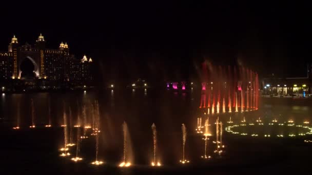 Dubai Emiratos Árabes Unidos Enero Fontaine Frente Hotel Atlantis Enero — Vídeos de Stock