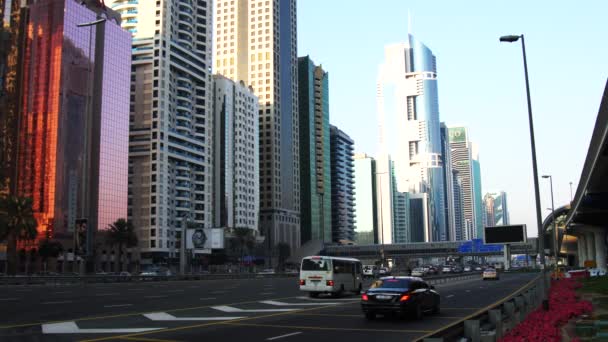 Dubai Emirati Arabi Uniti Gennaio 2021 Grattacieli Shaikh Zayed Road — Video Stock