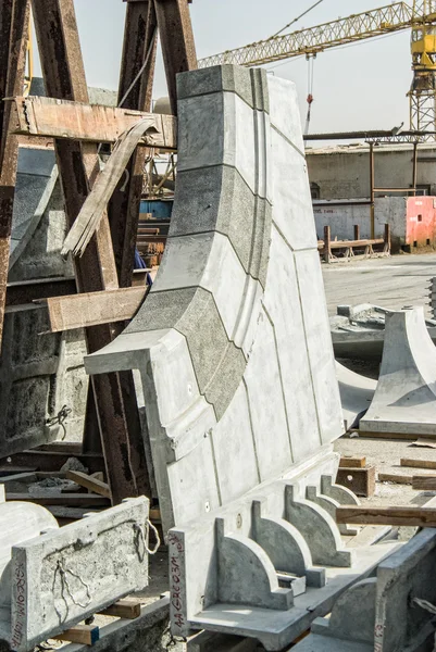 Concrete elements pictured on concrete factory. — Stock Photo, Image
