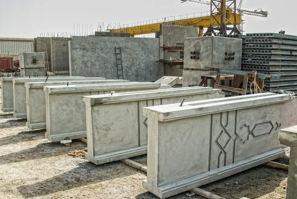 Concrete elements pictured on concrete factory — Stock Photo, Image