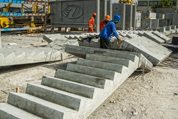 Concrete elements pictured on concrete factory — Stock Photo, Image