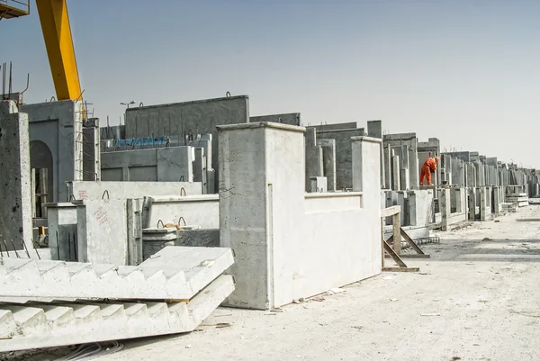 Concrete elements pictured on concrete factory — Stock Photo, Image