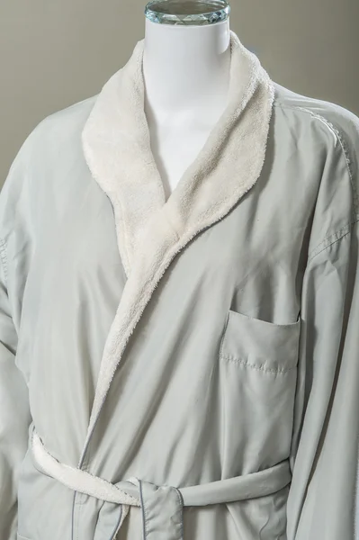 Grey fresh bath robe.Close up picture. — Stok Foto