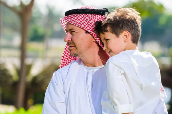 Arabic father and son. — Stock Photo, Image