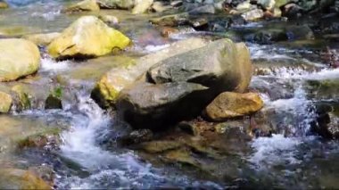 Kristal berraklığında dağ dere akışının.