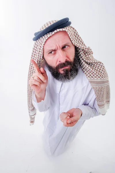 Fanny arabic man poses with emotions. — Stock Photo, Image