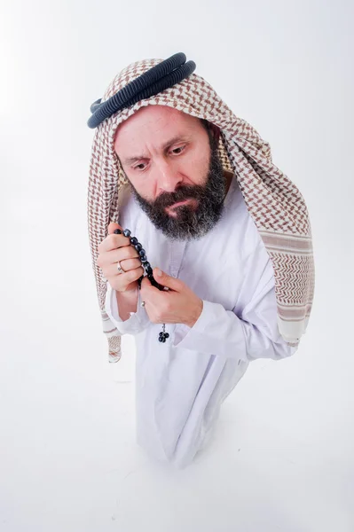 Fanny arabic man poses with emotions. — Stock Photo, Image