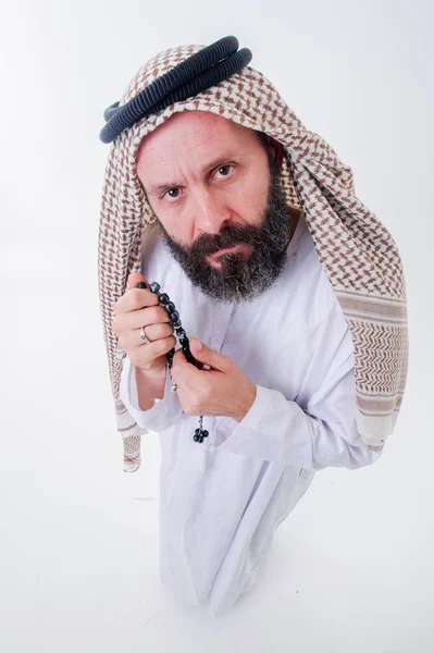 Fanny arabic man poses with emotions. — Stock Photo, Image