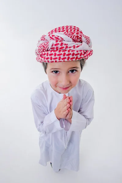 Fanny arabic boy poses with emotions. — Stock Photo, Image