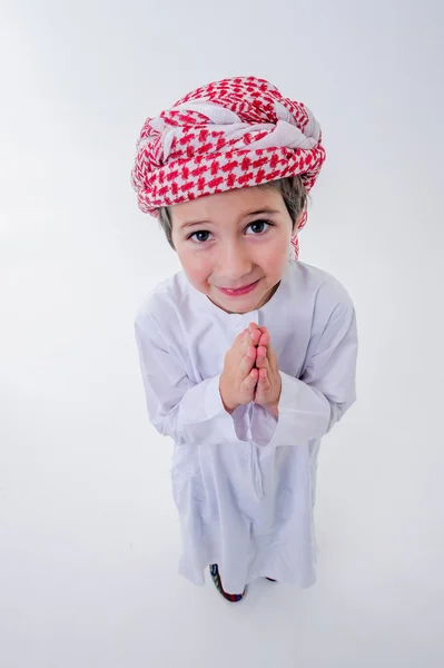 Fanny arabic boy poses with emotions. — Stock Photo, Image