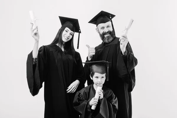 Vellykket med tre college- / alderseksamen . – stockfoto