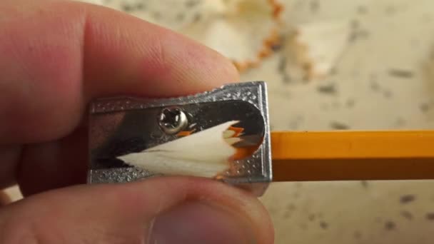 Pencil sharpener in action — Stock Video