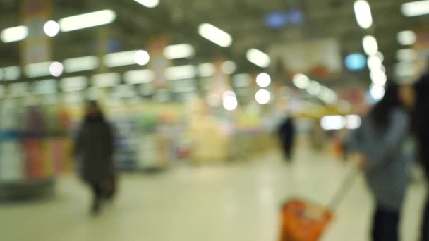 Lento movimento shopping center bokeh luzes — Vídeo de Stock