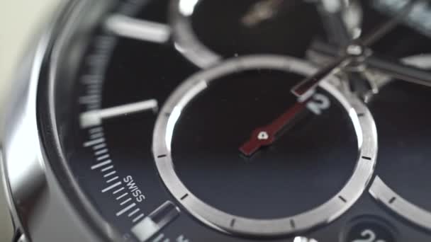 Zblízka dolly záběr Švýcarsko chronograf — Stock video