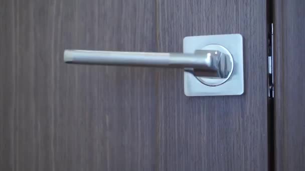 Klamka drzwi obrotowych z bliska — Wideo stockowe