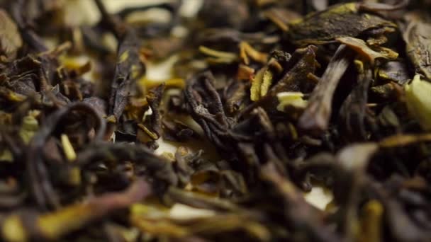Jázmin zöld tea makró dolly halom lövés — Stock videók