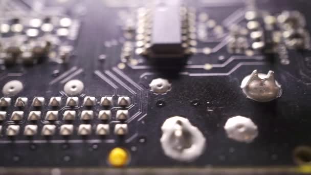 Computador placa de circuito macro dolly tiro — Vídeo de Stock