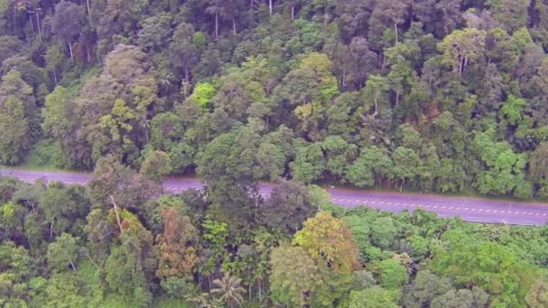 Lotnicze wideo z dżungli road, Tajlandia — Wideo stockowe